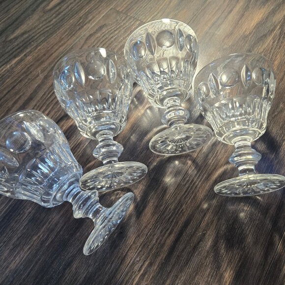 Vintage COLONY "Classique" Clear Thumbprint Water/Wine Goblets SET OF FOUR - Picture 11 of 14